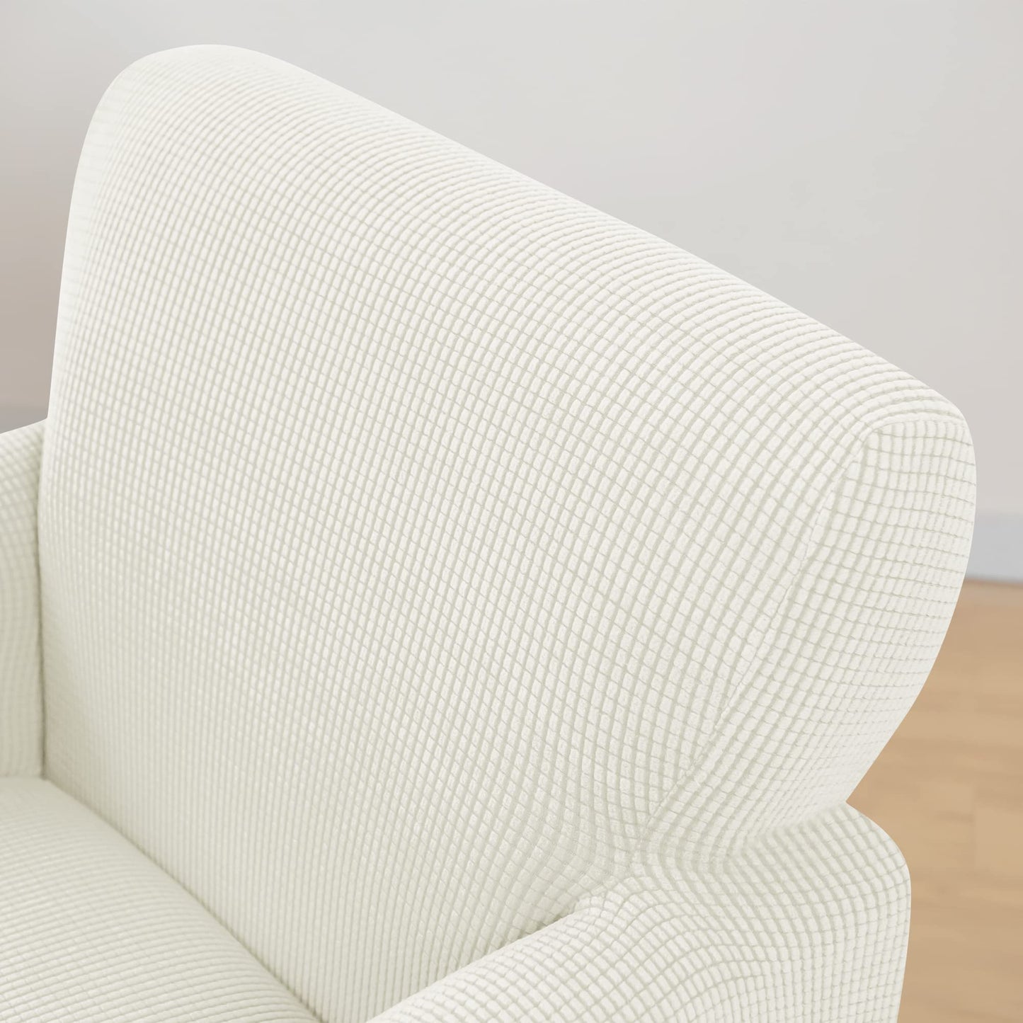 ele ELEOPTION Armchair Slipcovers Chair Covers with Arms Stretch for Living Room Office Arm Club Chair Cover Furniture Protector White