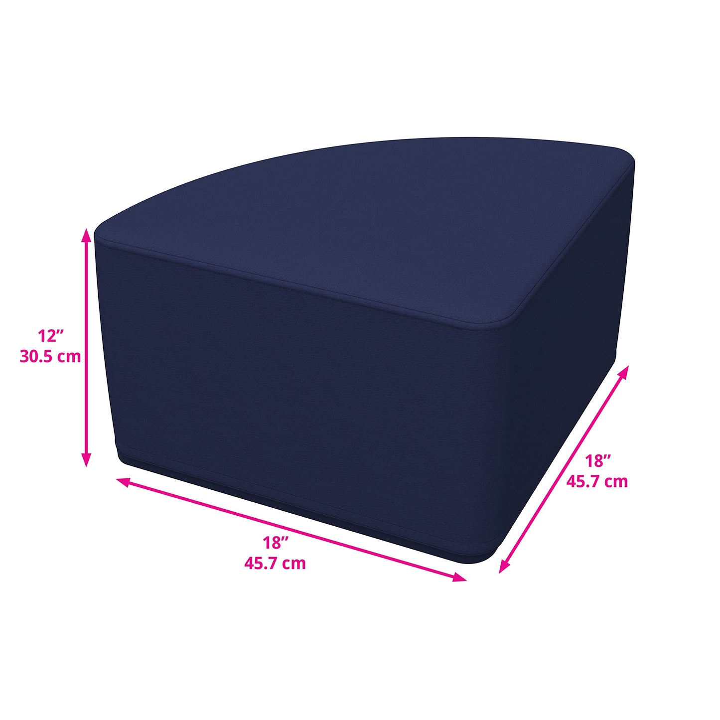 FDP SoftScape Pie Ottoman, Collaborative Flexible Seating for Kids, Teens Soft, Sturdy Foam Furniture for In-Home Learning, Classrooms, Offices, Libraries, Junior 12" H (4-Piece) - Navy/Powder Blue