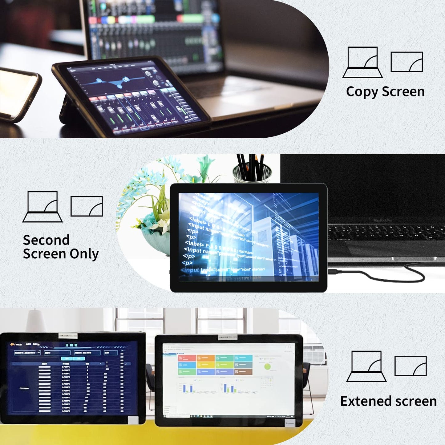 TouchWo 23.8 inch Capacitive Multi-Touch Screen Industrial Monitor, 16:9 Display 1920 x 1080P, Built-in Speakers, VGA, DVI & HD-MI Monitor for PC, POS, Small Business, Restaurant