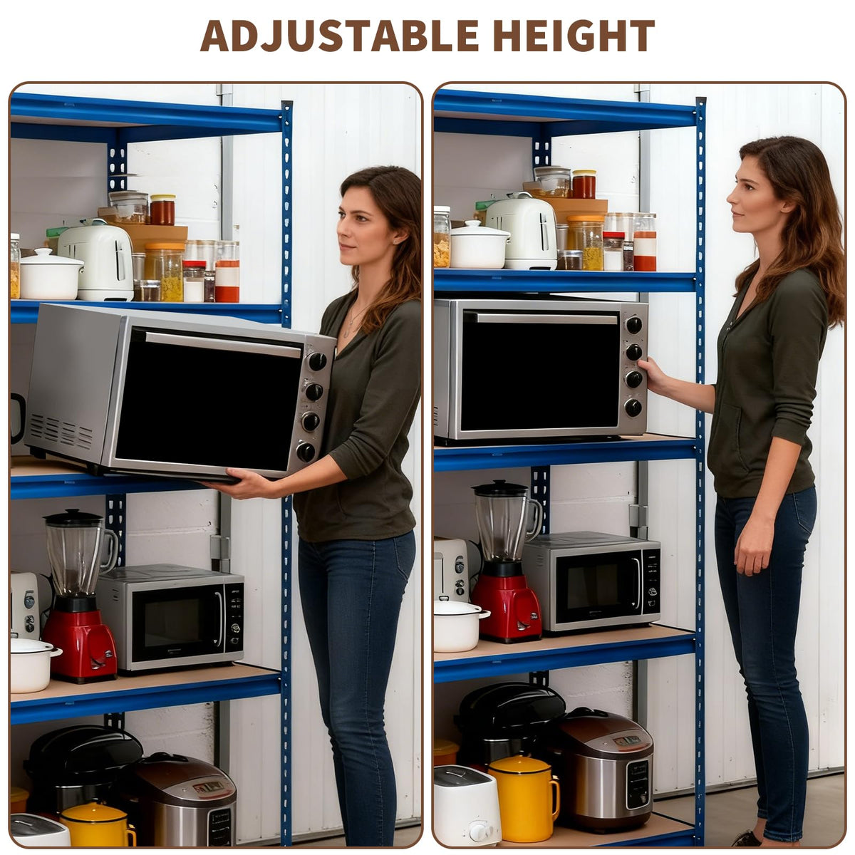 Garvee 5 Tier Garage Shelving Unit, 2500 LB Capacity, 48x18 in Heavy Duty Adjustable Steel Storage Shelves, Freestanding Storage Racks for Basement Warehouse Shop