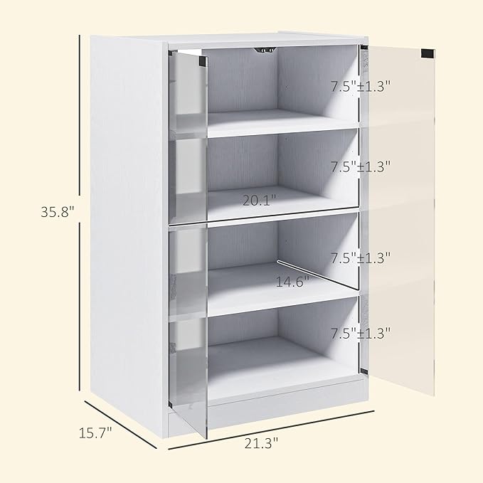 HOMCOM Media Cabinet, 4-Tier Stereo Cabinet