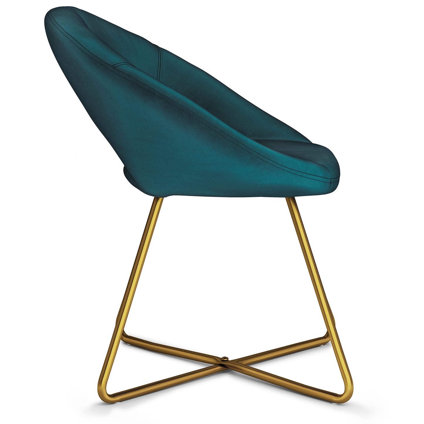 SIMPLIHOME Barrett 24 inch Wide Mid Century Modern Accent Chair in Teal Velvet Fabric for the living and family room