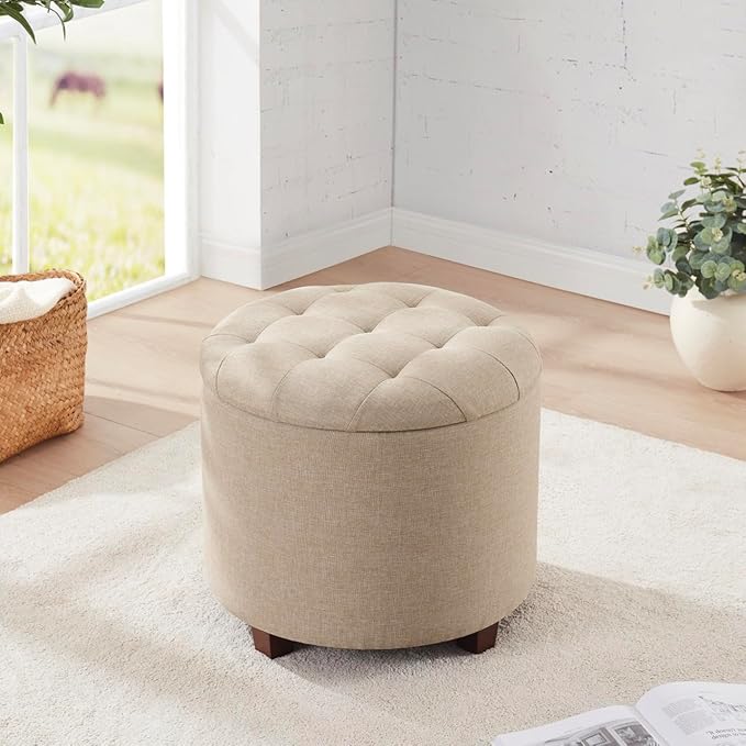 Ornavo Home Round Storage Ottoman