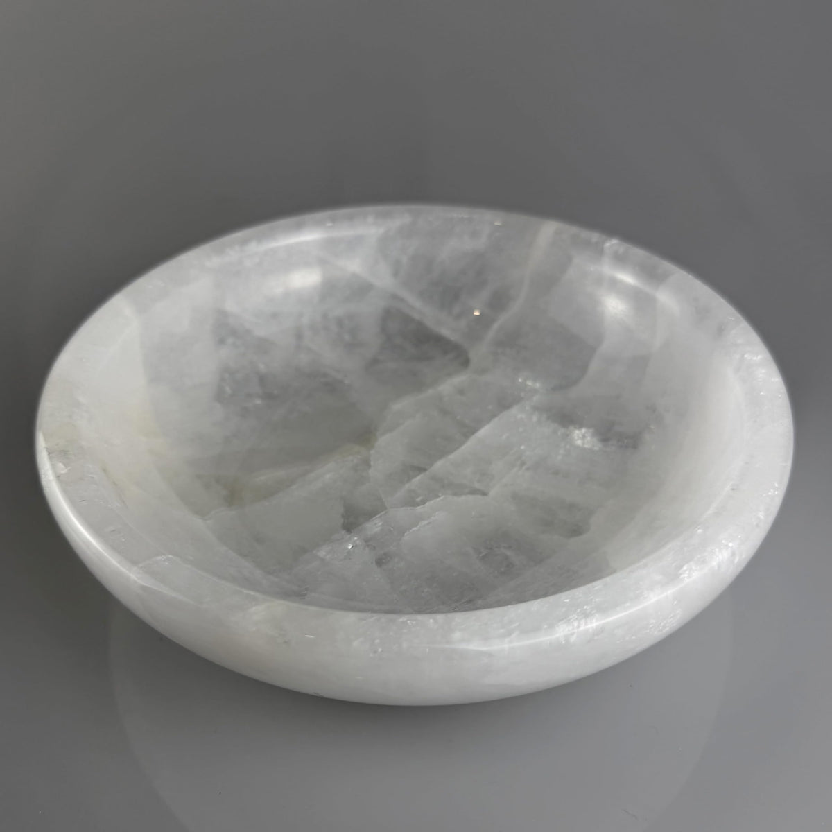 YeasHome Calcite Stone Bowl, Pure White, Natural Marble Crystal 20cm