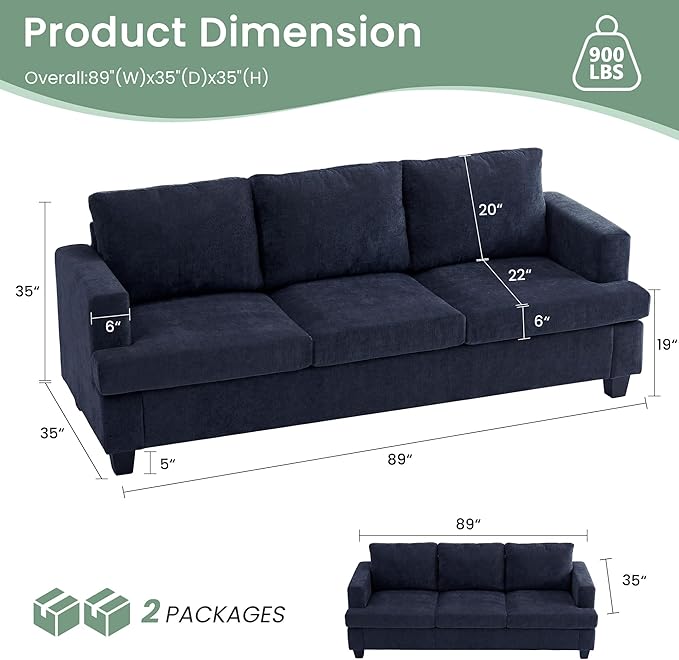 YOUDENOVA Sofa, Modern Comfy Couches