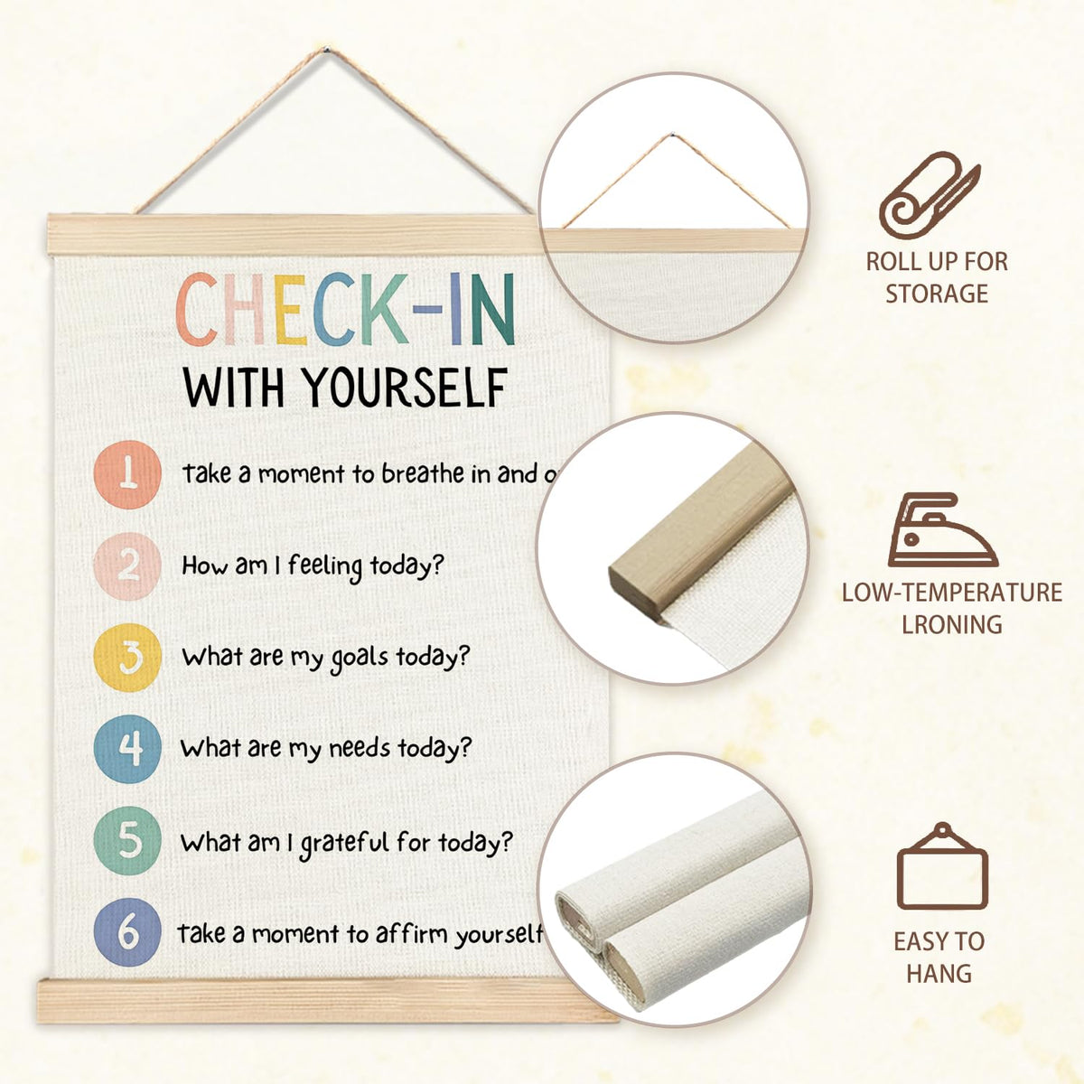 IAFQWDS 54321 Grounding Technique Mental Health Wall Art Hanging Poster Framed, Check in With Yourself CBT Wall Decor Prints for Classroom Therapy Counselor Psychologist Office, 12x16 Inch Set of 2