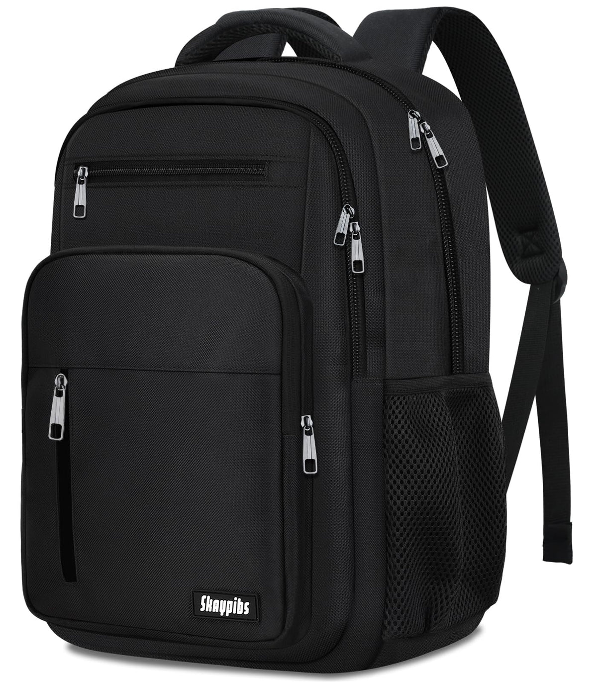 Backpack for Women Men, School Backpack for Boys Girls Teens, 17.3 Inch Laptop Backpack with Reinforced Straps, College Middle High School Bookbag, Water Resistent Business Mochila para hombre, Black