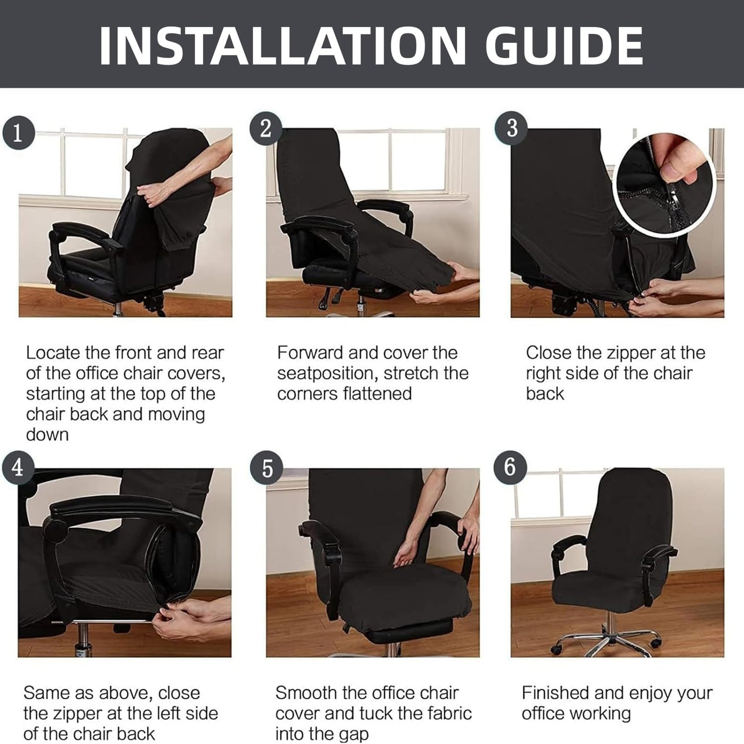 Velvet Plush Stretchable Office Desk Chair Cover Cat Proof with Wheels, Chair Seat Cover with Armrest Protector for Pets & Kids, Removable for Ergonomic Mesh Computer Rolling Chair, Beige, XL