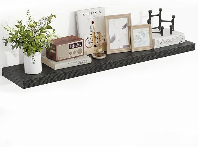 Acovy 40 Inch Floating Shelves, 3D Textured Wood Grain, Wooden Shelves