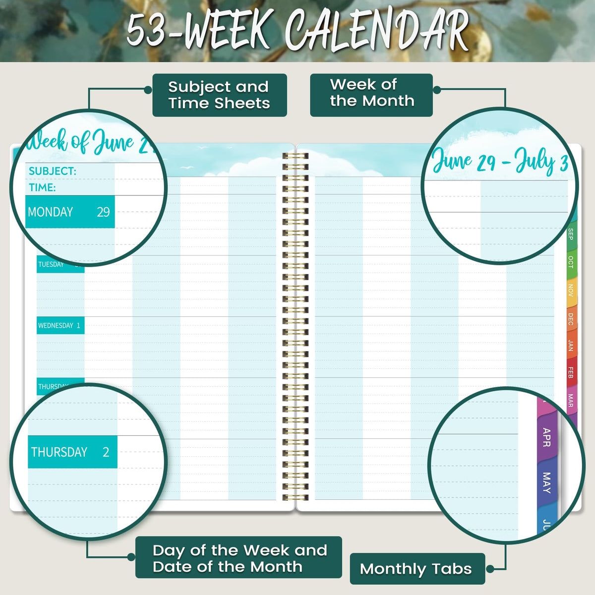 Teacher Planner 2026-2027 - Teacher Lesson Planner, July 2026 - June 2027, 8.5" x 11", 2026-2027 Planner Weekly and Monthly, Lesson Plan Book for Teachers, Colorful Tabs, Inner Pocket