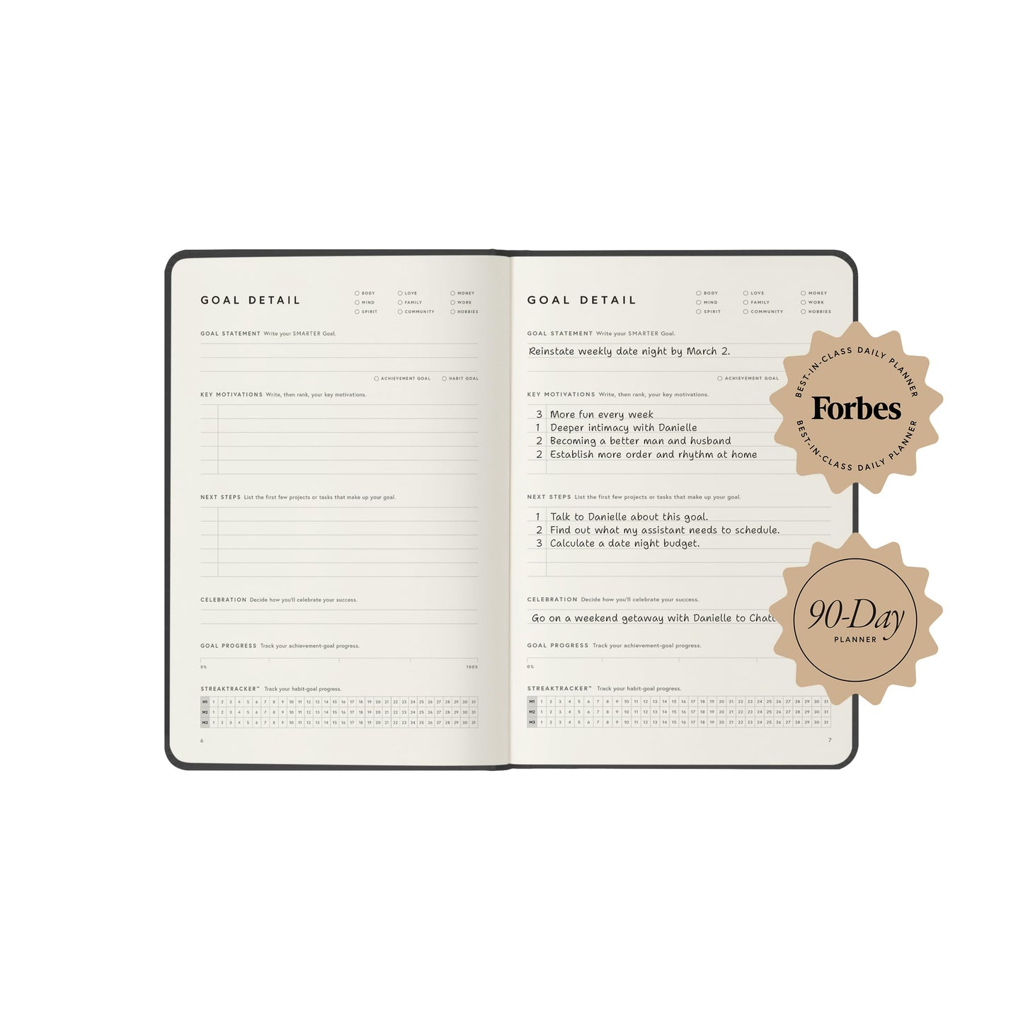 Full Focus Finch Linen Planner by Michael Hyatt - The #1 Daily Planner to Set Annual Goals, Increase Focus, Eliminate Overwhelm, and Achieve Your Biggest Goals - Hardcover