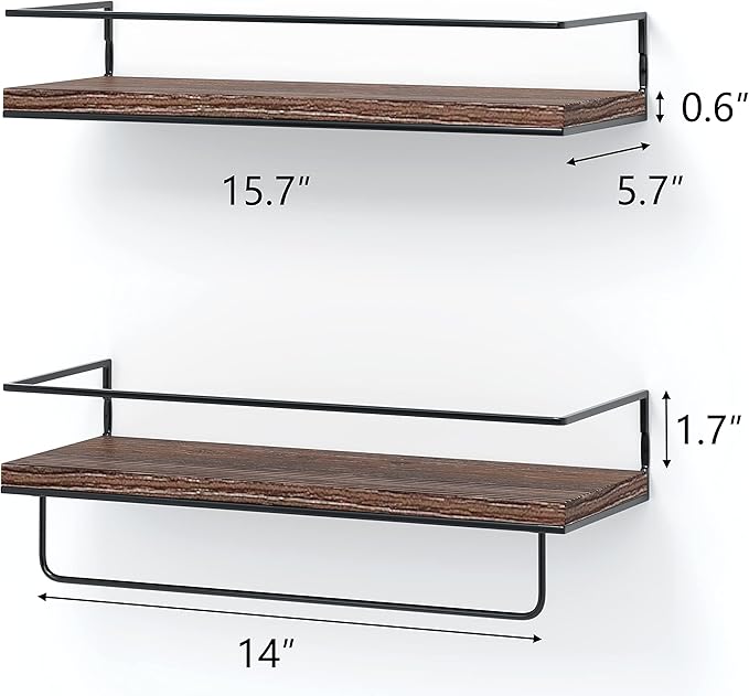 Shario Rustic Wood Floating Shelves