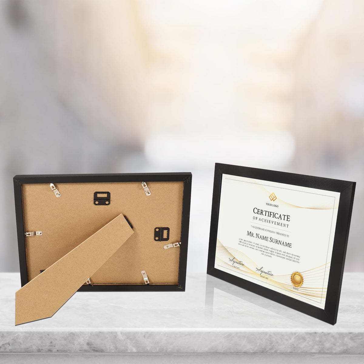 Flocey 8.5x11 Picture Frame set of 15, Multi Certificate 8.5 by 11 Picture Frames Bulk, Document Diploma Award Frame for Wall Hanging or Tabletop Display, Black