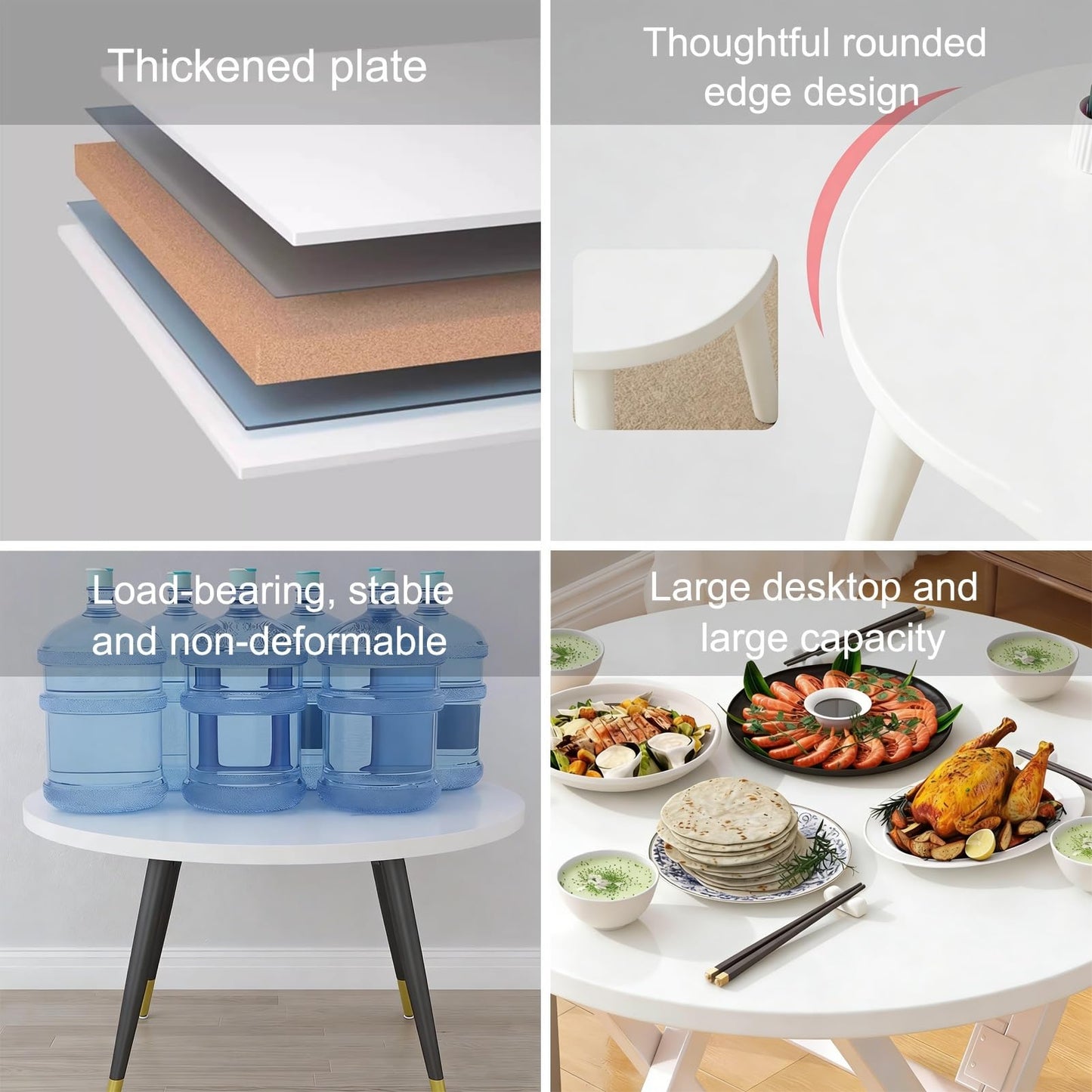 WOHNZA Oval Table Top, White Dining Table Replacement Surface, DIY Portable Desktop Easy to Clean for Restaurant Living Room Balcony (31.5x19.7in/80x50cm)