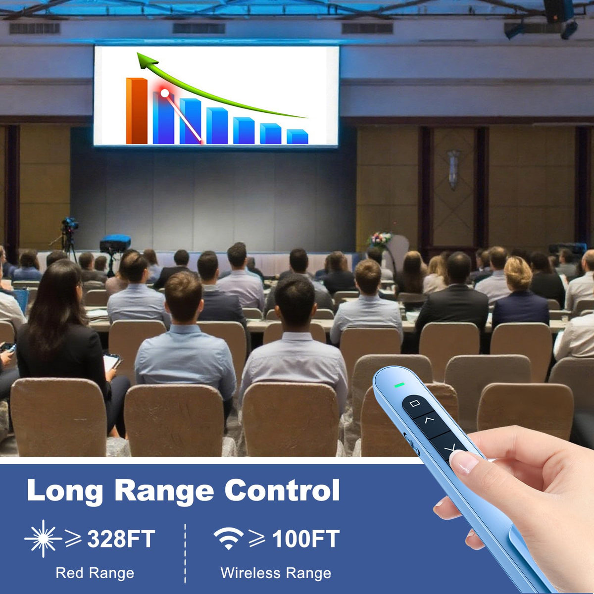 QUI Presenter Clicker Bundle | BK600 Slim-Shaped USB A Blue & BQ100 Remote-Shaped USB A Pink