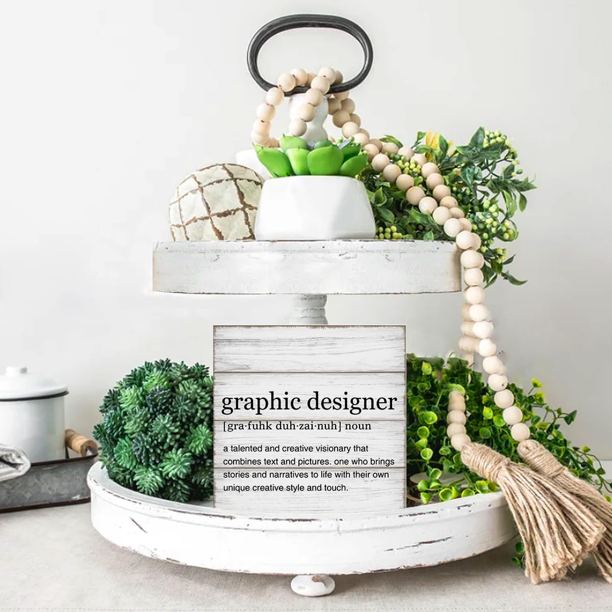 Graphic Designer Gifts Graphic Designer Definition Quotes Wooden Box Sign Desk Decorative Wooden Sign Home Office Decor for Desk Table Shelf 5 x 5 Inches