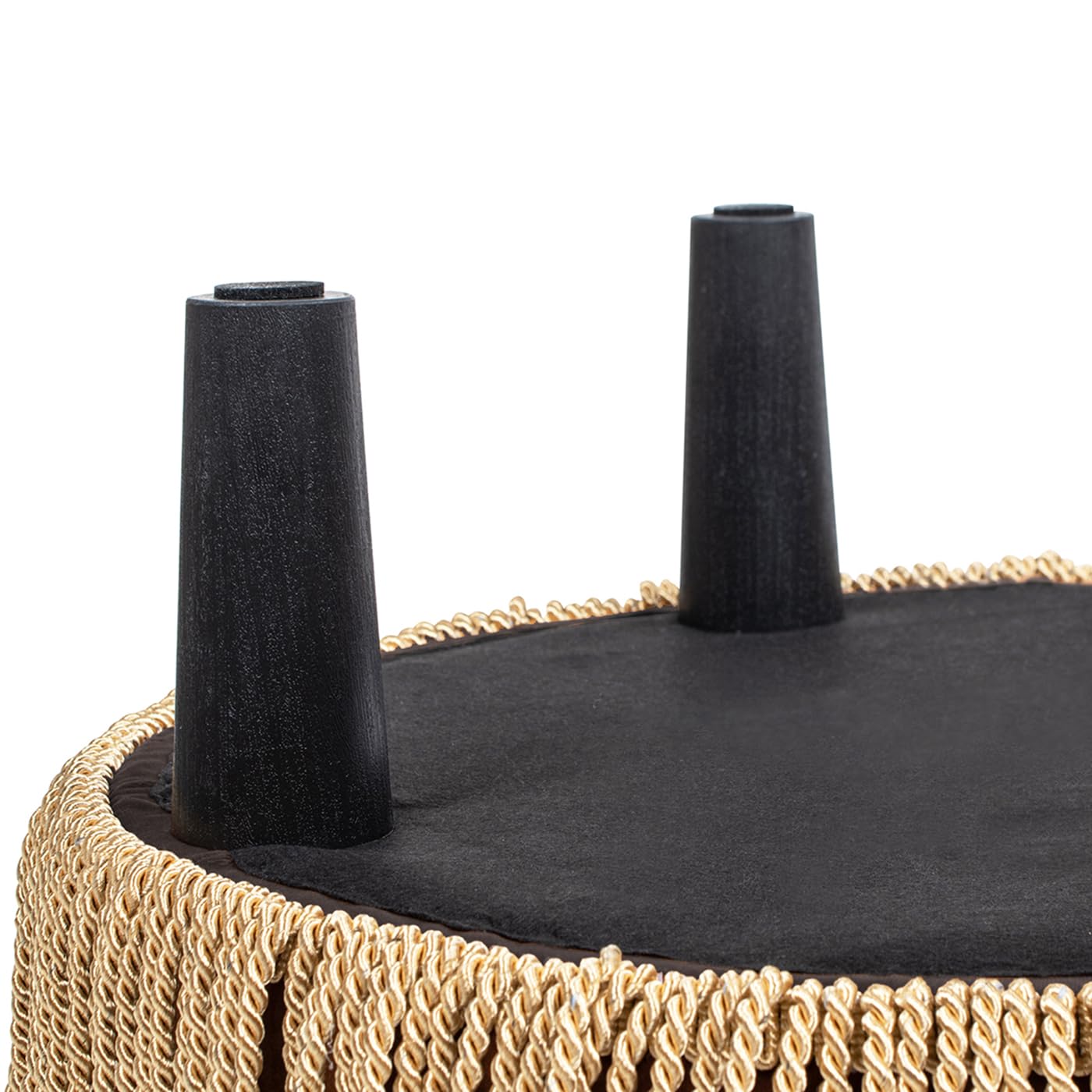 Jennifer Taylor Home Yolanda 24" Round Upholstered Accent Ottoman, Deep Brown Performance Velvet
