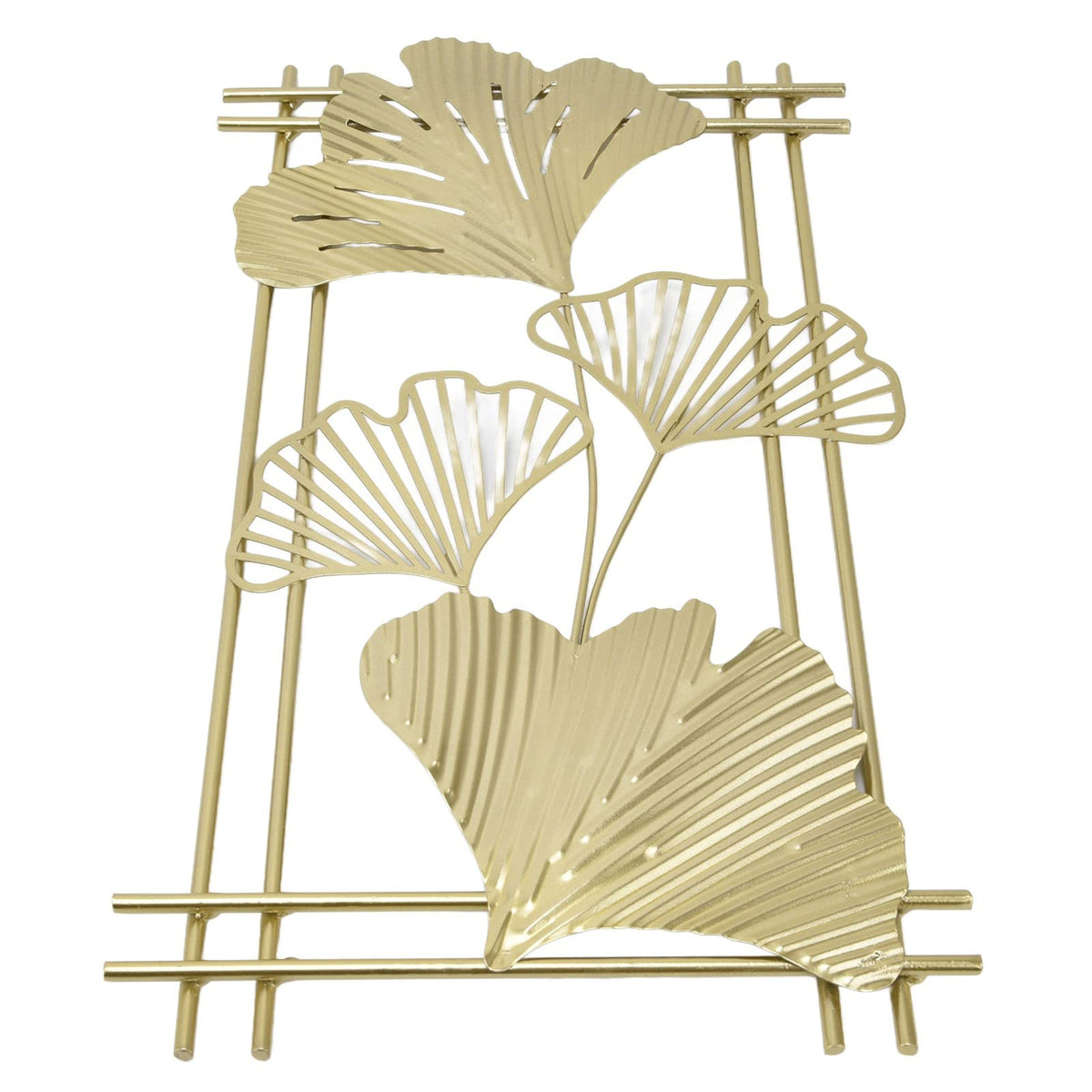 Omabeta Gold Metal Wall Decor, Aristocratic Luxurious Golden Leaf Wall Sculpture Assembly Free Elegant for Hotel