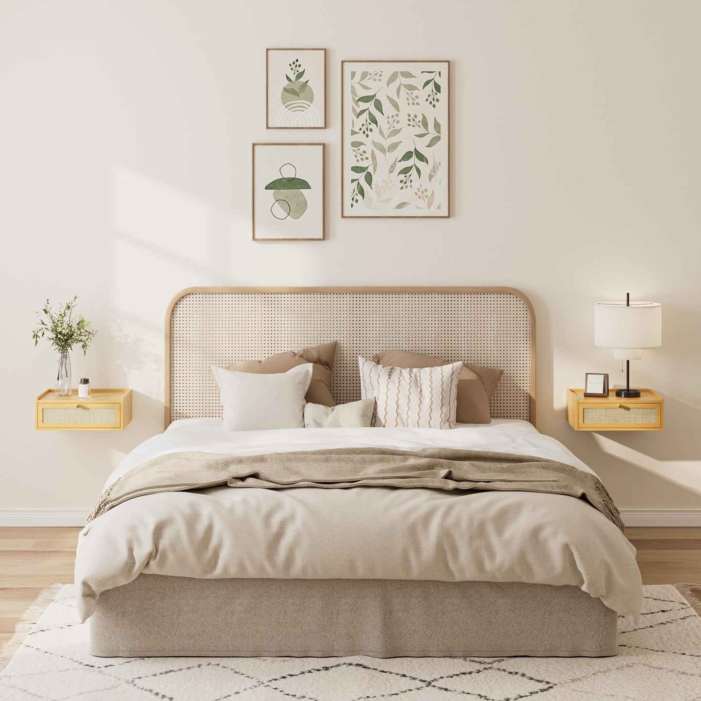 AEPOALUA Floating Nightstand,Wall Mounted Night Stand with Drawer,Small Floating Shelves,Floating Wood Bedside Table for Bedroom、Living Room、Bathroom