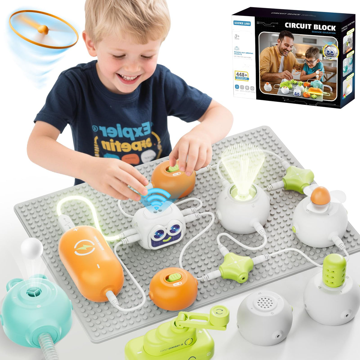 Science Kits for Kids, 448+ Projects Circuit Exploration Kits Educational Electronics Toys for Boys & Girls Hands-On Engineering Toy, Birthday, Halloween, Christmas Gift for Ages 5 6 7 8 9 10 11 12