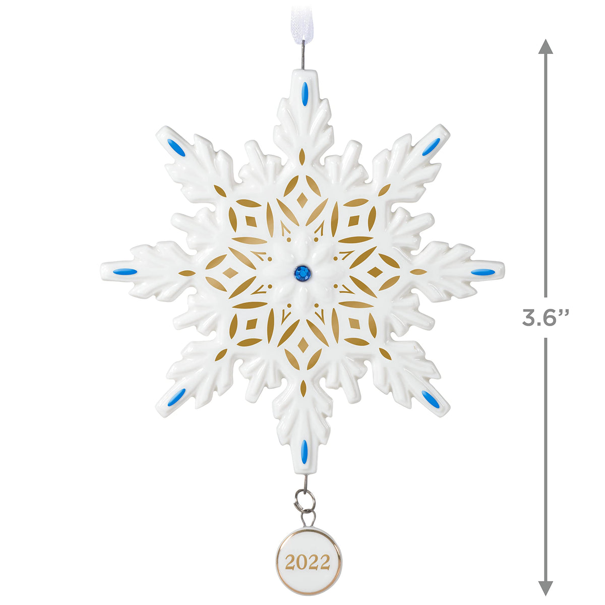 Hallmark Keepsake Christmas Ornament 2022 Year-Dated, Snowflake, Porcelain
