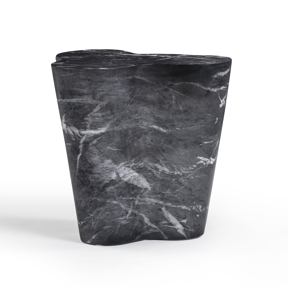 Tov Furniture Slab Black Marble Concrete Indoor/Outdoor Side Table