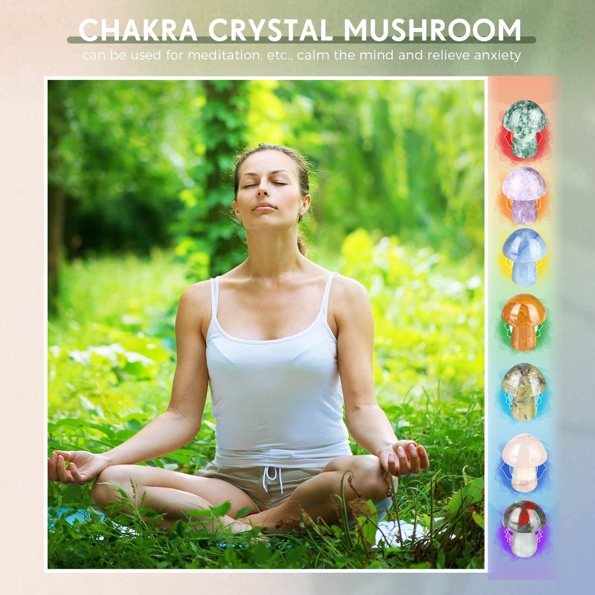 48 Pcs Mini Crystal Mushroom Gemstone Sculpture Decor Carved Witch Polished Cute Mushroom Stones for Witchcraft Supplies Home Garden Lawn Meditation Flower Pot (Retro Style)
