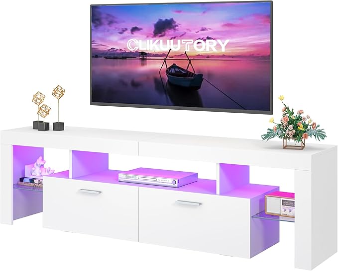 Clikuutory Modern Lighting 63 inch TV Stand