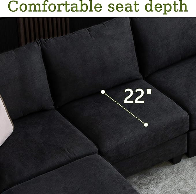 150.4" Large Sectional Couches for Living Room, 8 Seater L Shaped Modular