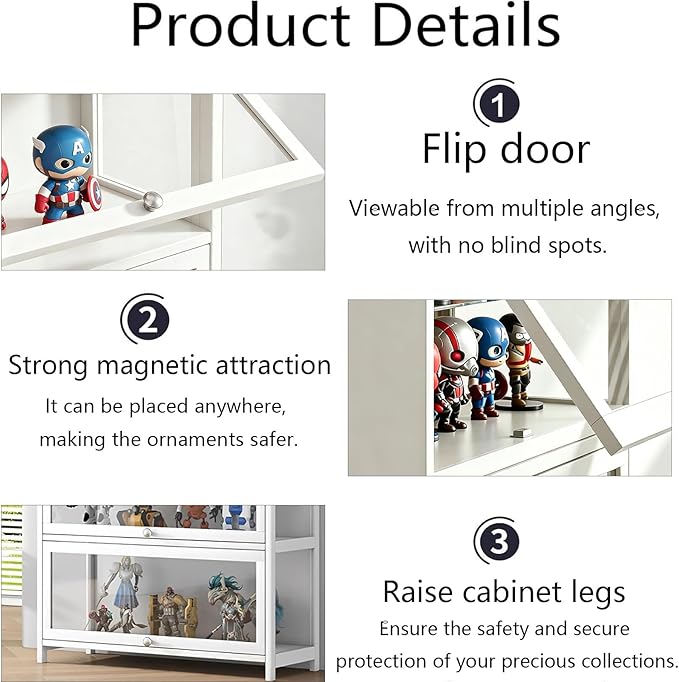 Display Cabinet with Acrylic Door, 5-Tier Curio Display Cabinet, Display Case