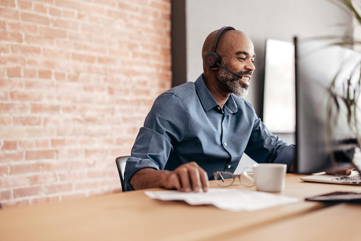 Jabra Evolve 65 TE (Third Edition) Wireless Headphones - Noise-Canceling Mic, 16 hrs Battery Life, Connectivity, Works with All UC Platforms Like Zoom & Google Meet, Black