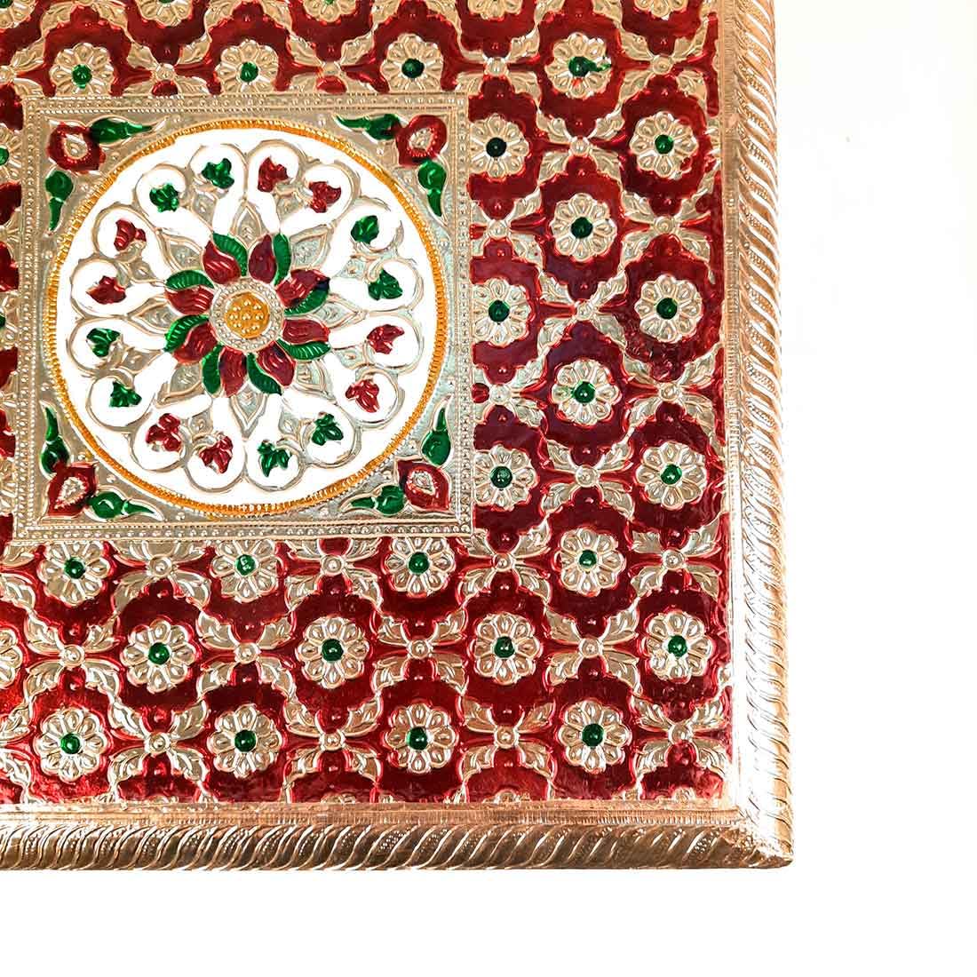 Pooja Chowki Bajot - for Diwali Pooja, Festivals, Ceremonies & Home Decoration -12 inch (Pack of 1)