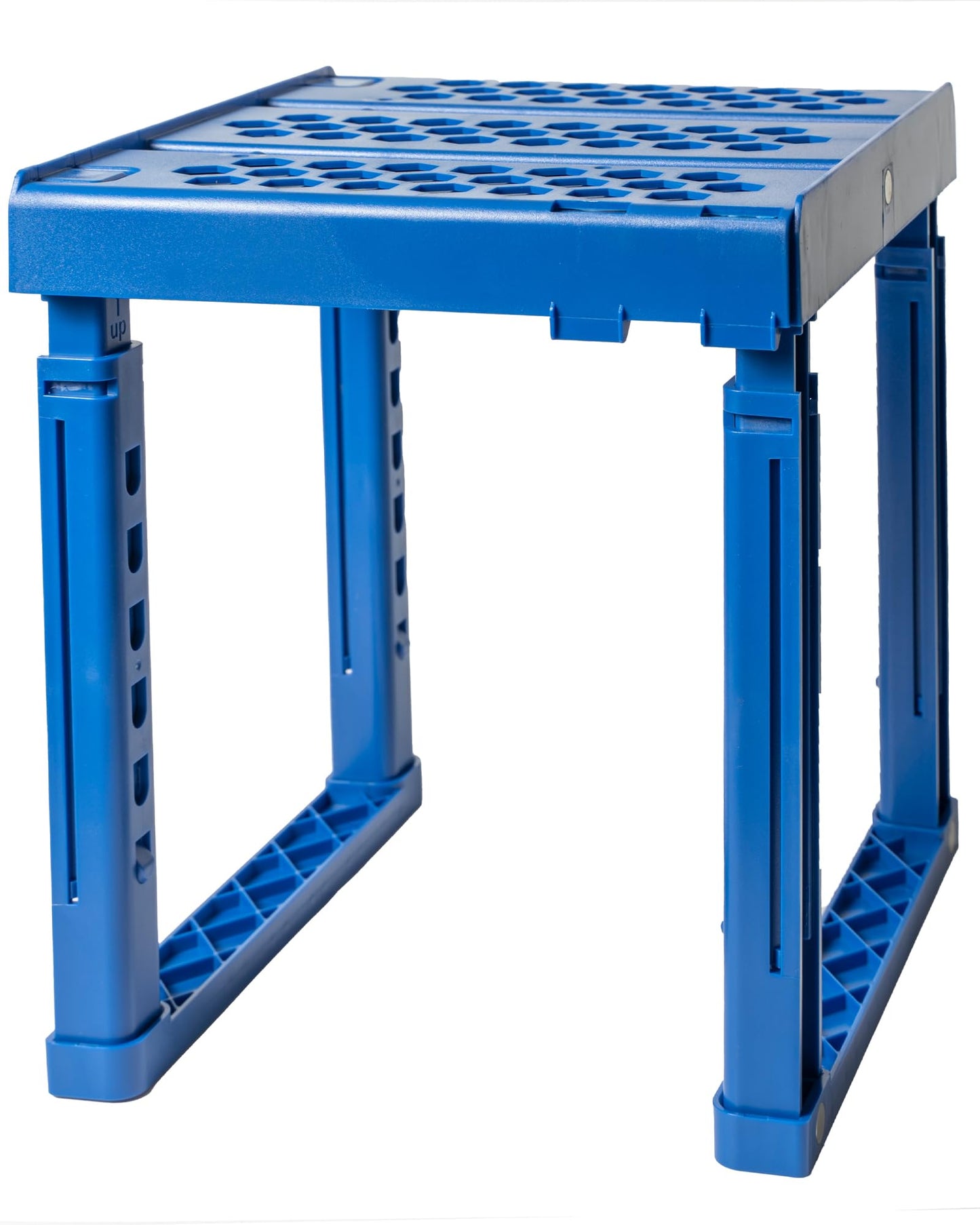 Piffny Locker Organizer Shelf， Adjustable Width and Height, Stackable, Ideal Locker Shelf for School, Office, Gym Lockers, or Even Kitchen Cabinets & Under Sink Organization (Blue)
