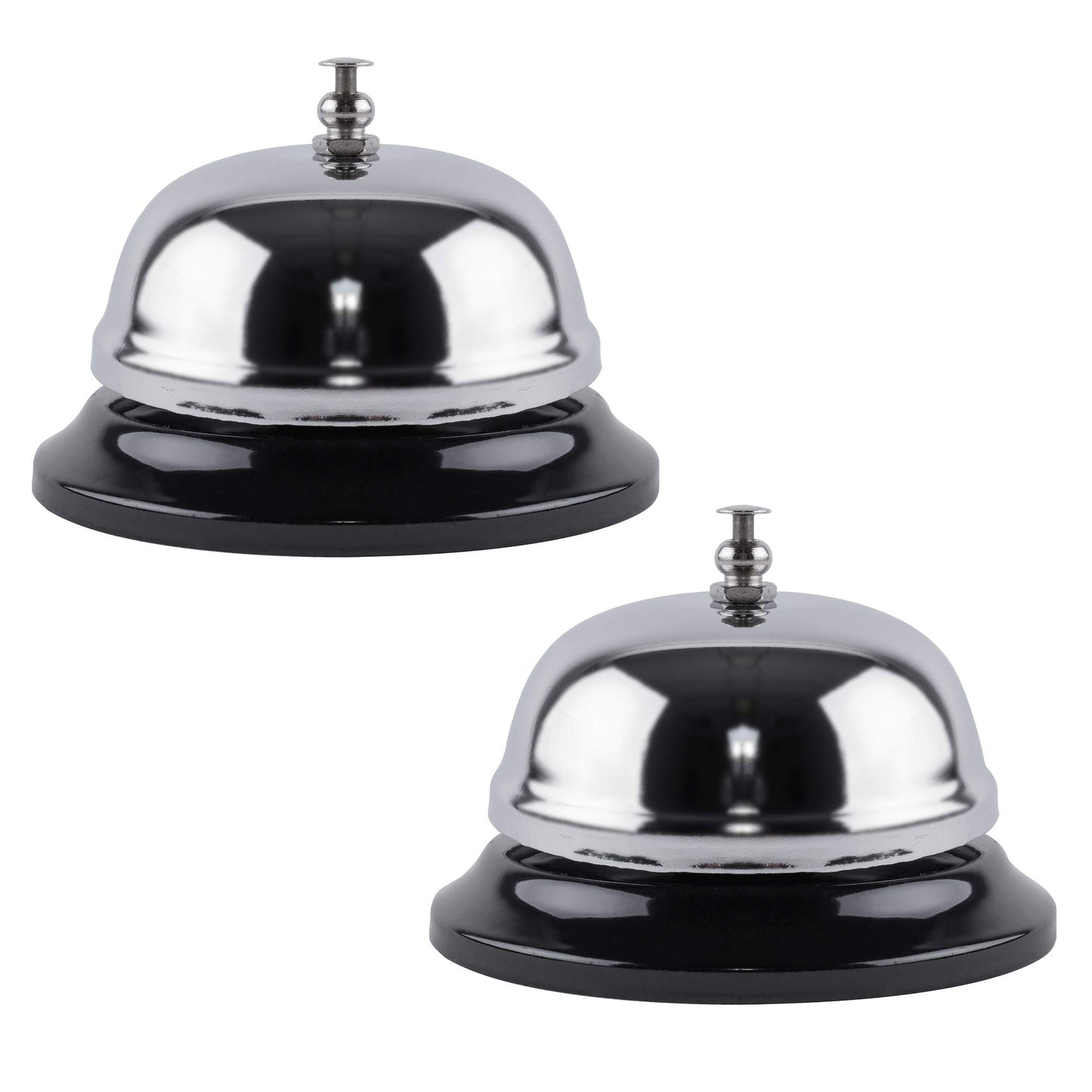 Super Z Outlet Call Bell 2-Pack - Classic Service Bell for Desk, Counter, or Reception 3.35", Gleaming Stainless Steel, Corrosion-Resistant, for Home, Office, School