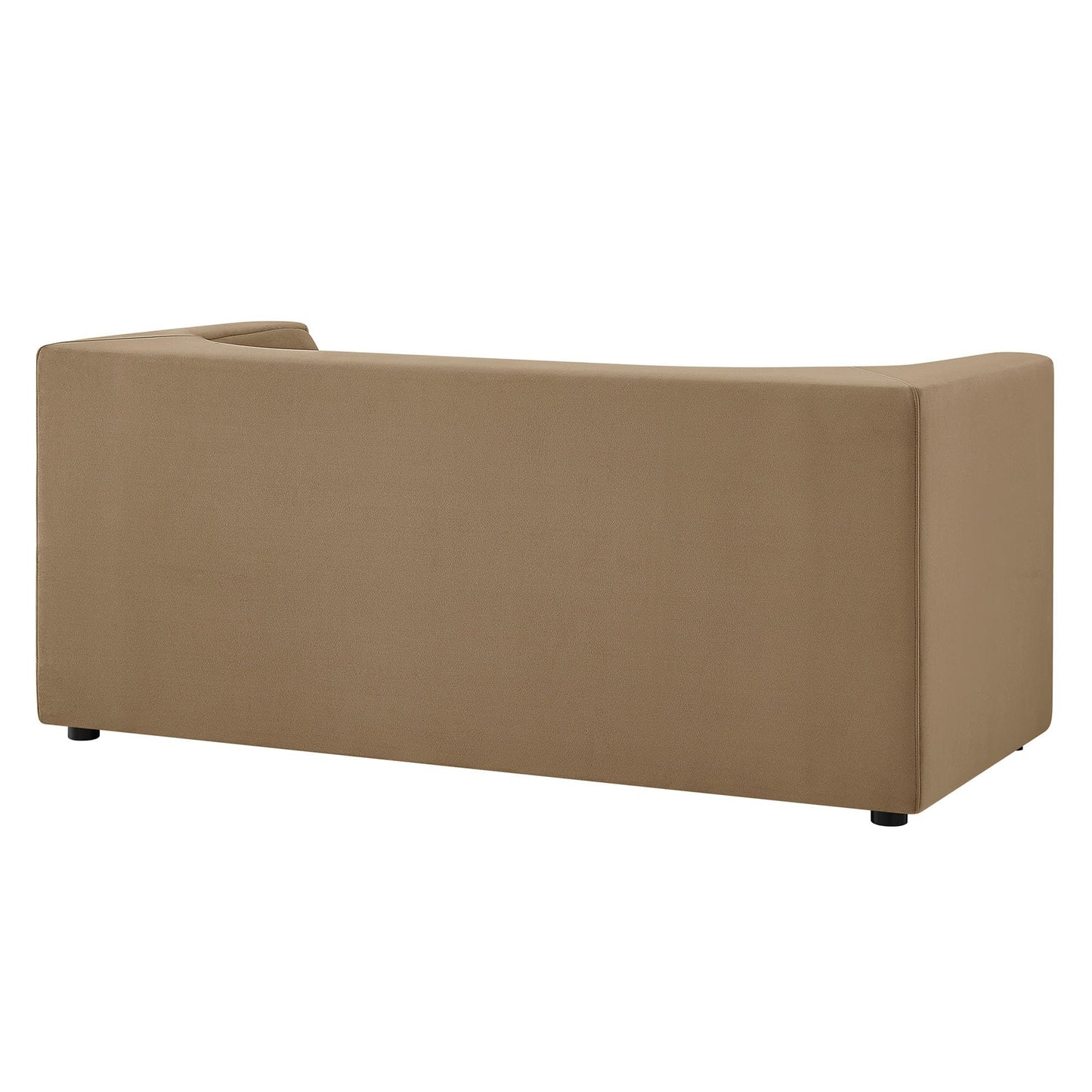 Modway Hilda 67 Inch Modern Curved Back Performance Velvet Loveseat in Taupe – Plush Upholstered 2-Seat Sofa for Living Room, Apartment, Office