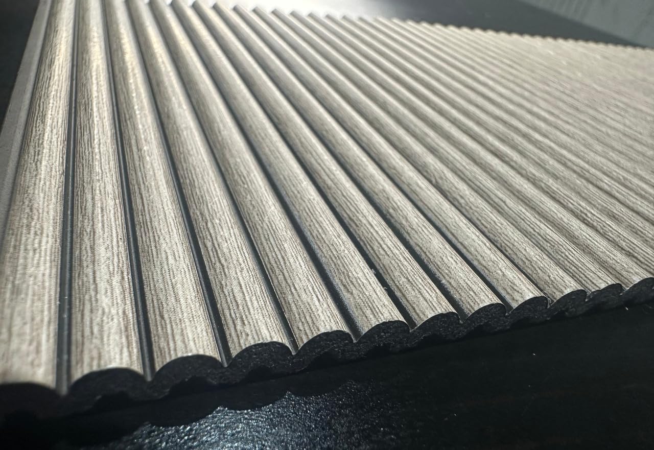 From Plain To Beautiful In Hours MG-2009-SAM-2p Rounded Mini Wood Slat Walls, Ash, 3 in x 12 in Sample (Pack of 2)