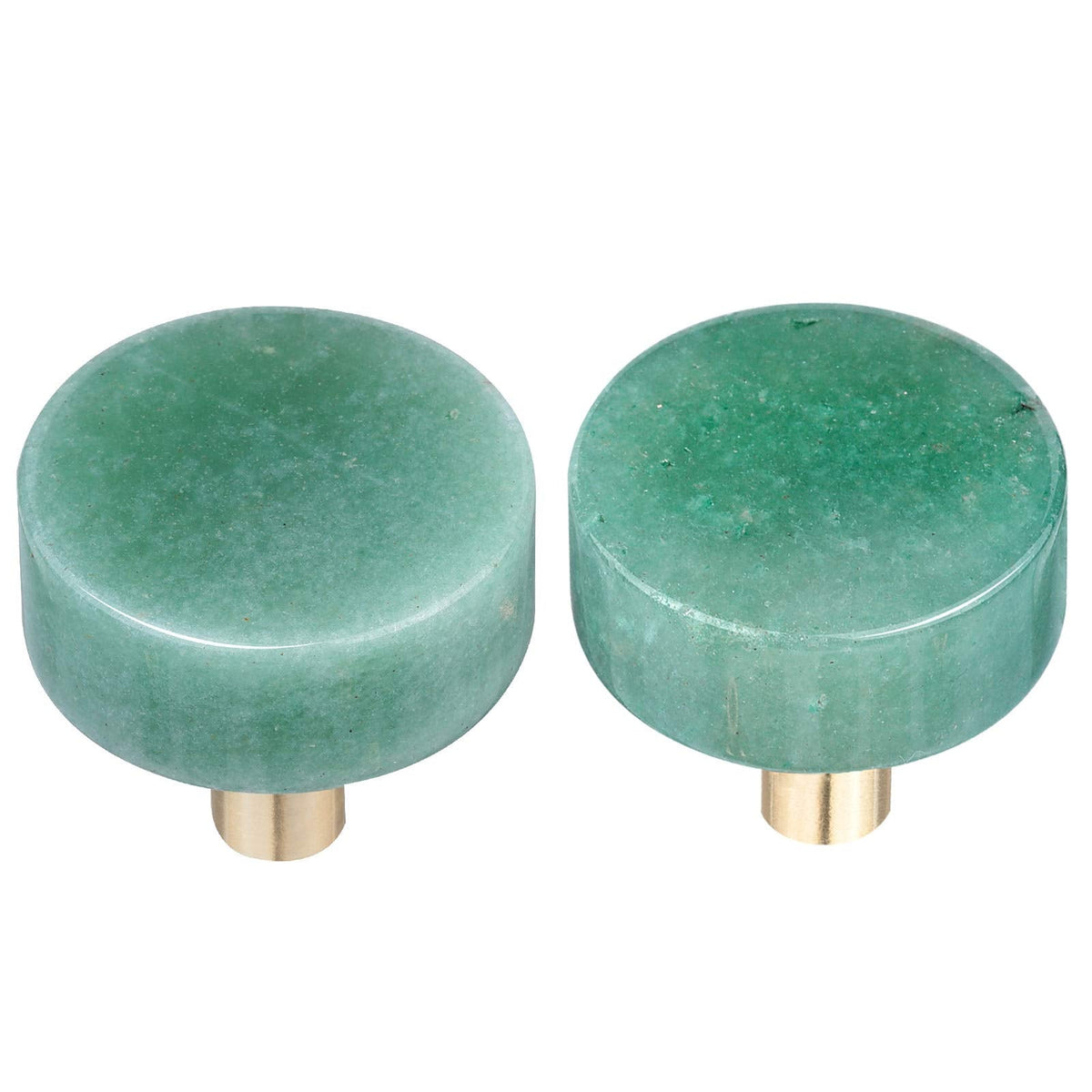 Rockcloud Pack of 2 Natural Crystal Stone Green Aventurine Stone Drawer Knobs Pull Handle Cupboard Dresser Door Pull with Screws Home Decorative Furniture Hardware
