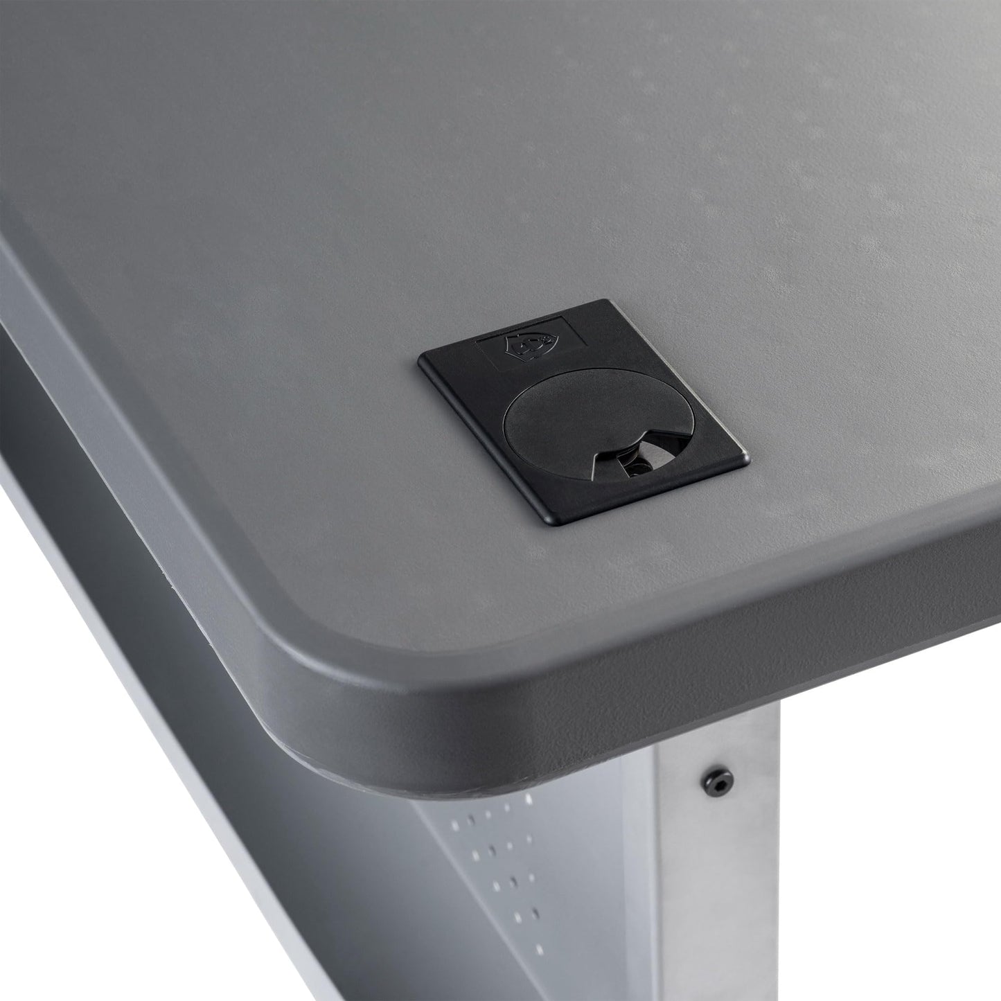 National Public Seating 24" x 72" Flip-N-Store Portable Lightweight Rolling Conference Training Table with 2 Grommet Holes - Charcoal Slate