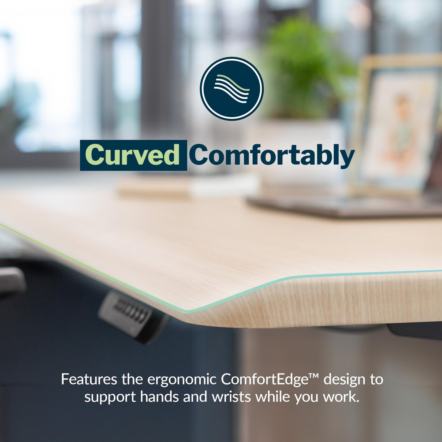 Vari ComfortEdge 80x60 L-Shape Electric Standing Desk – Height Adjustable Sit-Stand VariDesk for Corner Office with Reversible Left/Right Design + Light Wood/White Legs (Ships in 3 Boxes)