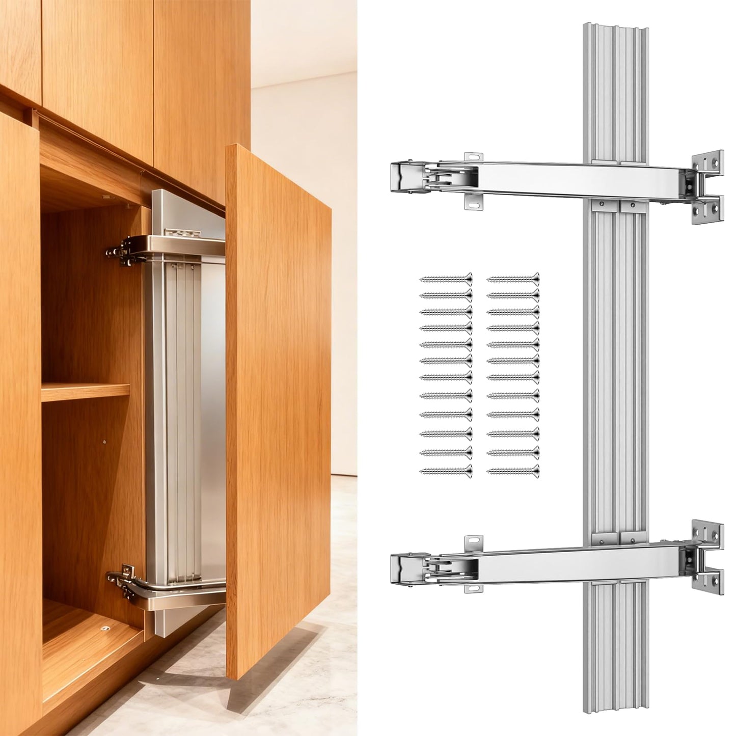 XBLWIN Lateral Opening Door Hinge Set 180° Parallel Opening Cabinet Wardrobe Door Sliding Load-Bearing 15.4lb Heavy Duty Hinge