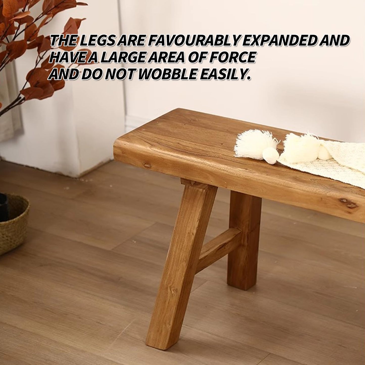 EoVrilyx Reclaimed Elm Rustic Entry Way Benches Seat-Farmhouse Indoor Solid Wooden Noodle Bench,Maximum Load 880IB,Handcraft for Entryway Bedroom/Living Room/Dining Room