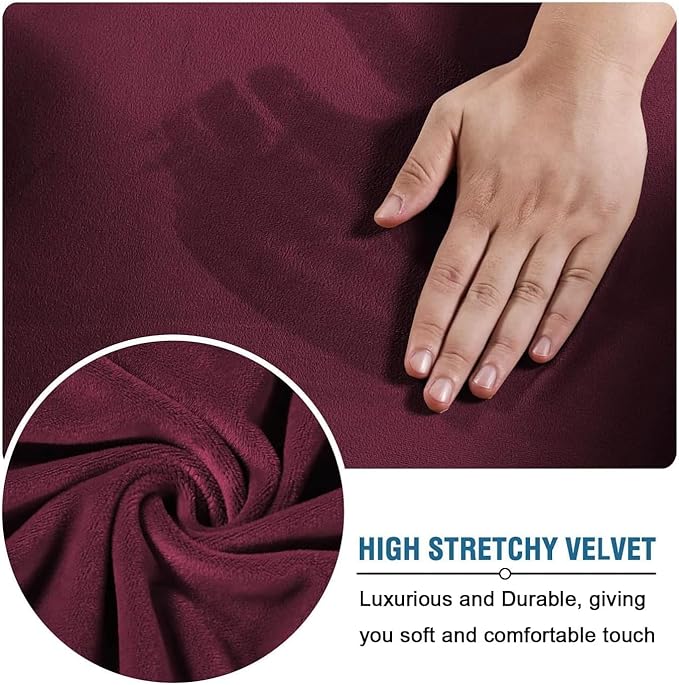 H.VERSAILTEX Velvet 4 Piece High Stretch Sofa Slipcover Cover Furniture