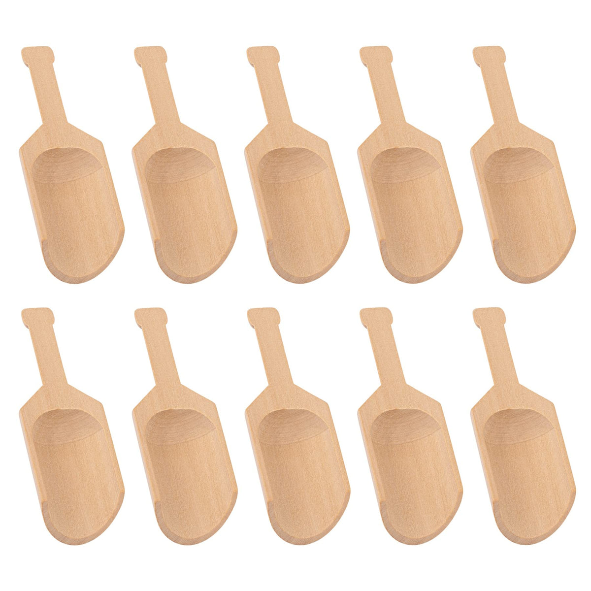 AUEAR, 10 Pack Mini Wooden Scoops for Bath Salts Candy Scoop