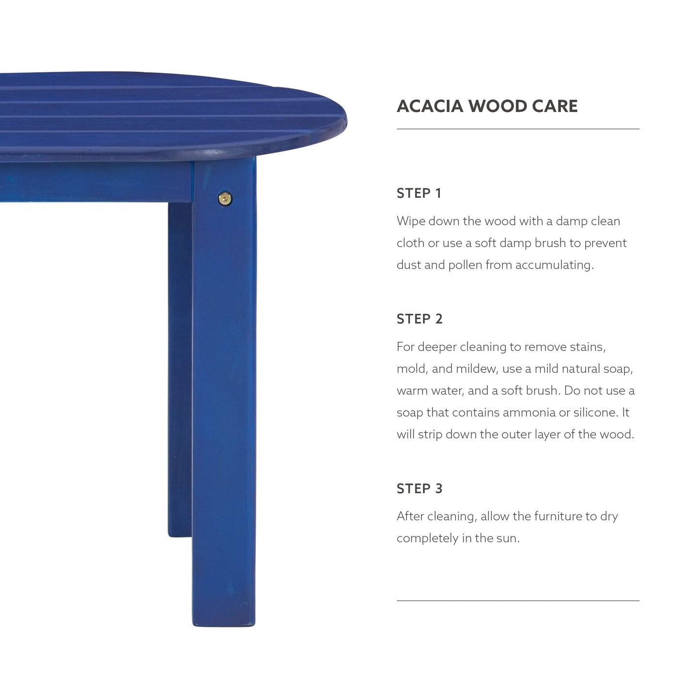 Linon Jayde Outdoor Blue Adirondack Coffee Table