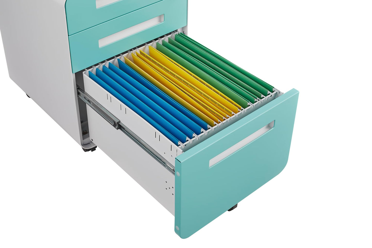 GarveeHome 3 Drawer Mobile File Cabinet with Lock, Under Desk Metal Filing Cabinet for Home Office, Under Desk Storage with 5 Wheels for A4/Letter/Legal Size, Fully Assembled
