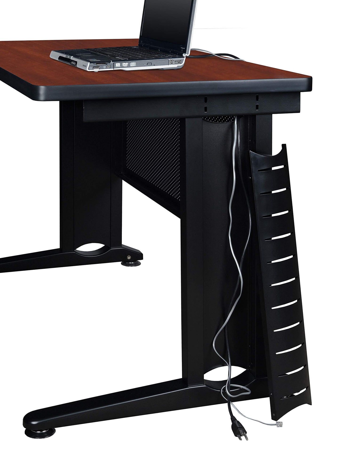 Regency Fusion 66 x 30 in. Teachers Desk with Double Pedestal Drawer Unit- Cherry