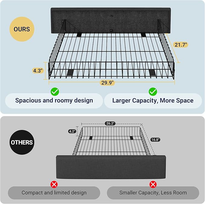 Allewie Upholstered King Size Platform Bed Frame