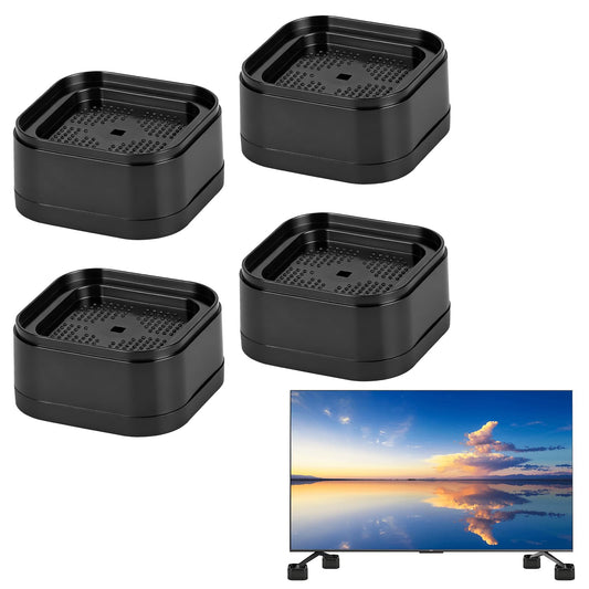 Piszvbej 4 Pack TV Stand Riser Blocks, Heavy-Duty Adjustable Height Blocks for Raising TV Stand, Rectangular Adjustable Block Lift, Durable Non-Slip Television Elevation Pads for Home and Office