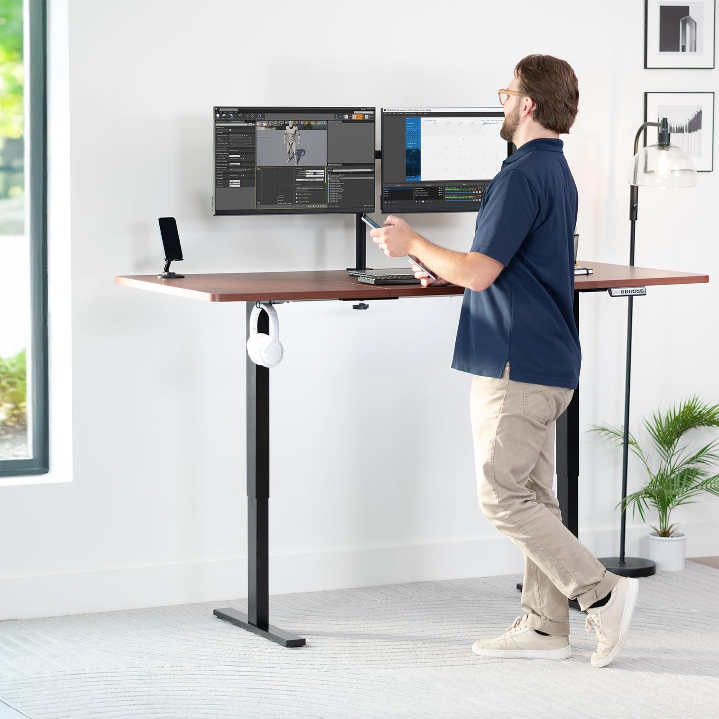 VIVO Universal 71 x 36 inch Table Top for Standard and Sit to Stand Height Adjustable Home and Office Desk Frames, Dark Walnut Extra-Wide Desktop, DESK-TOP72-36D