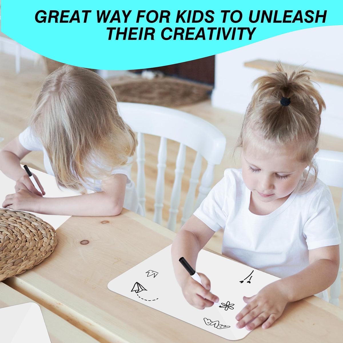 6 Pack Small White Board Dry Erase Boards Classroom Teachers Pack Mini White Boards 9" x12” Personal Whiteboards for School Students Supplies Lapboards l 6 Mini Erasers， 6 Makers Included (6)